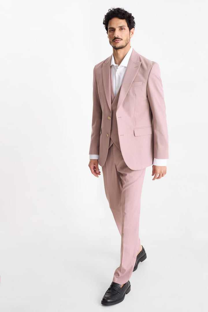 Formal Men's Suits Slim Fit 3 Pieces Peak Lapel Tuxedos (Blazer+Vest+ Pant) mens event wear