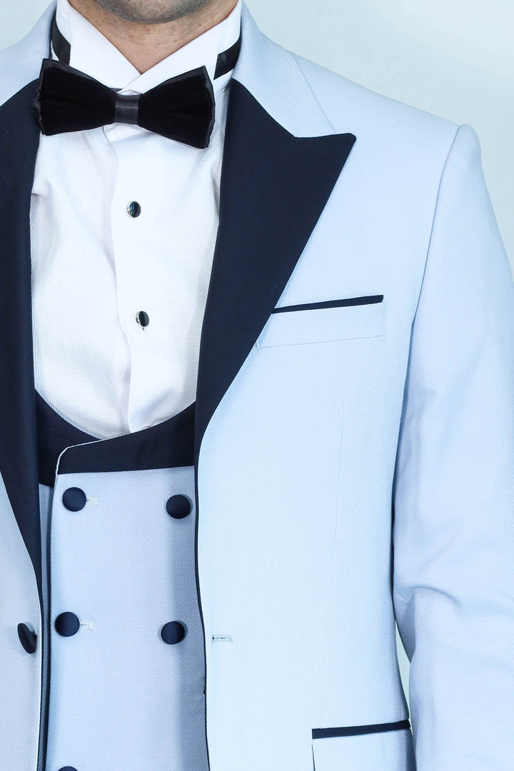 Formal Men's Suits Slim Fit 3 Pieces Peak Lapel Tuxedos For Prom(Blazer+Vest+ Pant) mens event wear