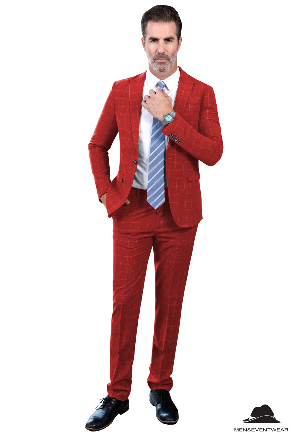 Formal Mens Suit 2 Pieces Business Plaid Solid Peak Lapel Tuxedos (Blazer+Pants) mens event wear