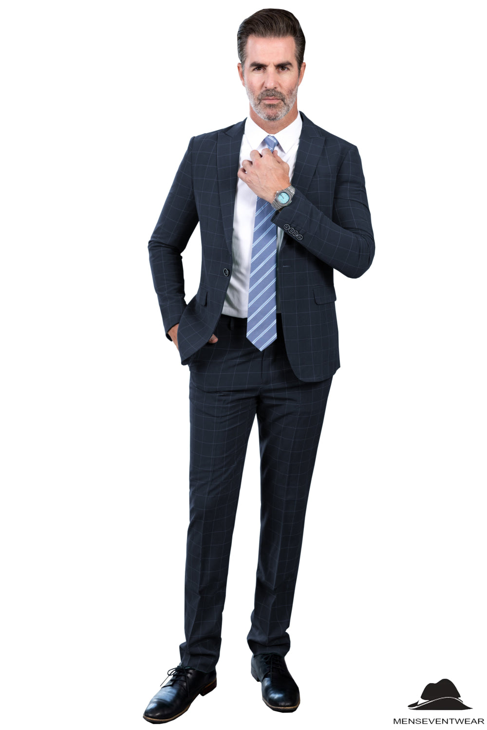 Formal Mens Suit 2 Pieces Business Plaid Solid Peak Lapel Tuxedos (Blazer+Pants) mens event wear