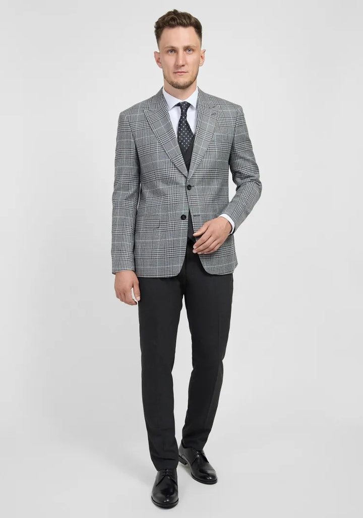 Men's 3 Pieces Formal Plaid Peak Lapel Suit (Blazer+Vest+Pants) mens event wear