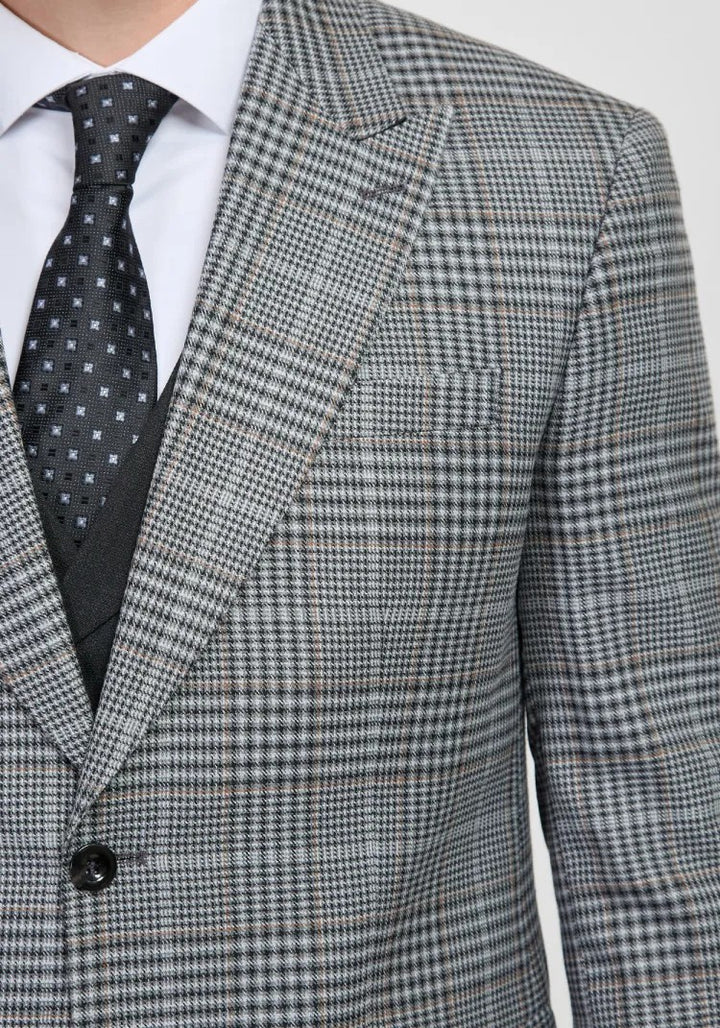 Men's 3 Pieces Formal Plaid Peak Lapel Suit (Blazer+Vest+Pants) mens event wear