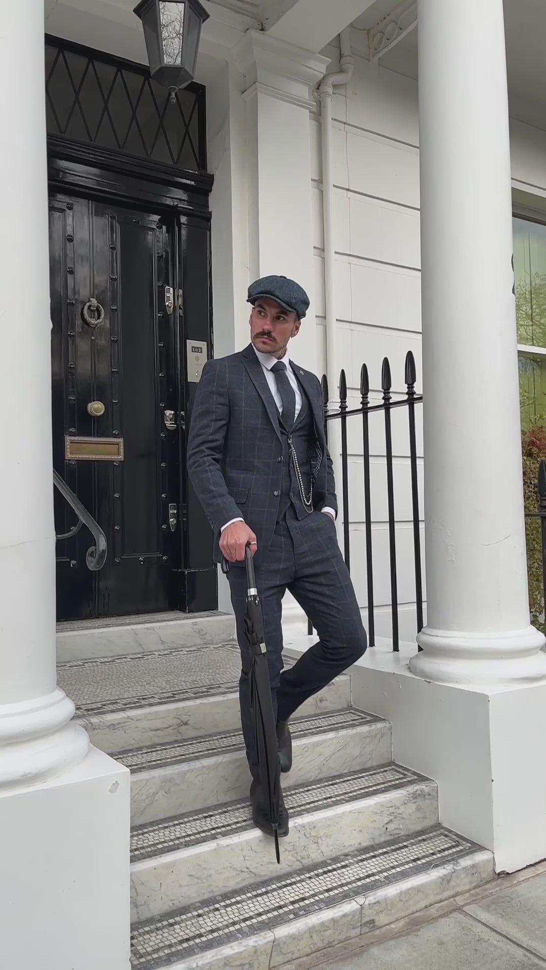 Men's 3 Pieces Mens Formal Tweed Plaid Notch Lapel Suit (Blazer+vest+Pants) mens event wear