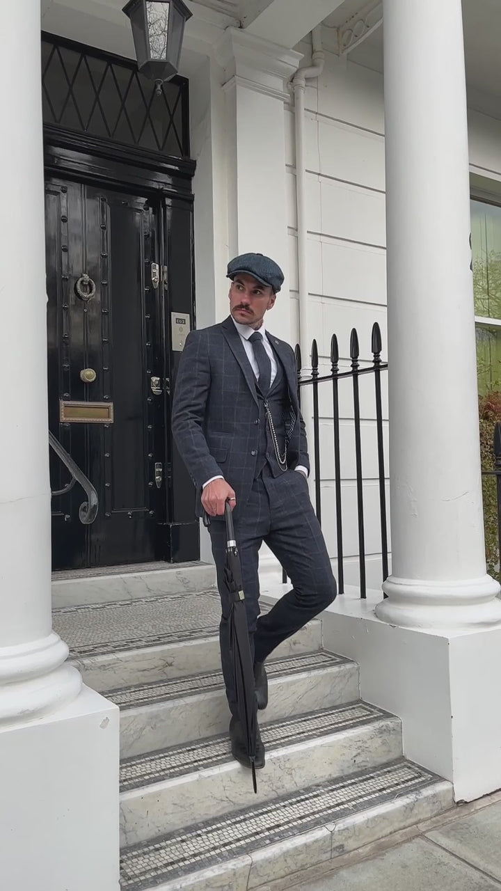 Men's 3 Pieces Mens Formal Tweed Plaid Notch Lapel Suit (Blazer+vest+Pants) mens event wear