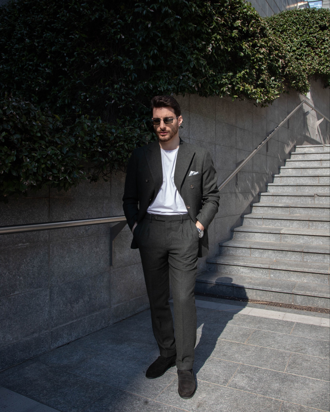 Men's Casual 2 Pieces Mens Suit Classic Tweed Peak Lapel Tuxedos (Blazer+Pants) mens event wear