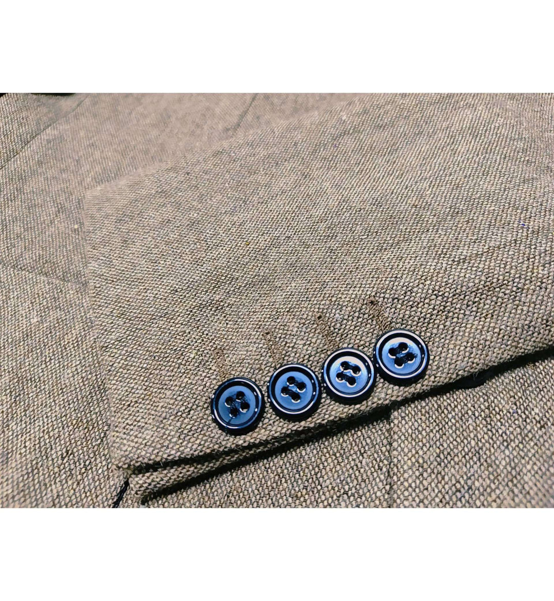 Men's Casual 3 Pieces Mens Suit Classic Tweed Notch Lapel Tuxedos (Blazer+vest+Pants) mens event wear