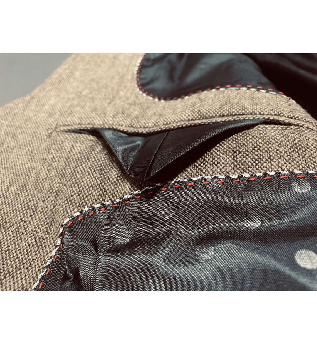 Men's Casual 3 Pieces Mens Suit Classic Tweed Notch Lapel Tuxedos (Blazer+vest+Pants) mens event wear