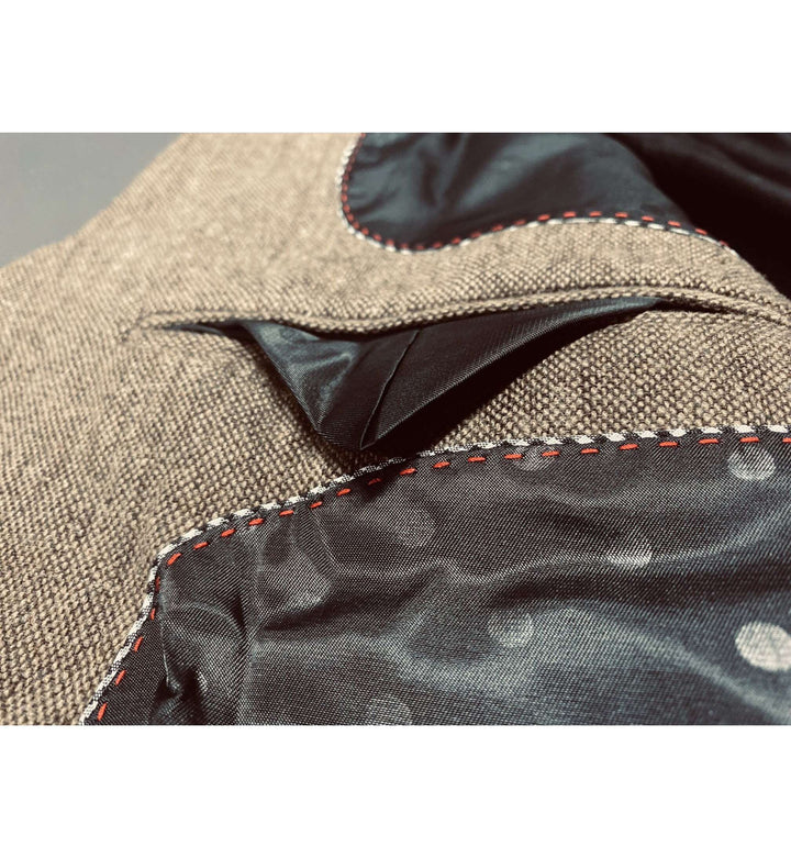 Men's Casual 3 Pieces Mens Suit Classic Tweed Notch Lapel Tuxedos (Blazer+vest+Pants) mens event wear