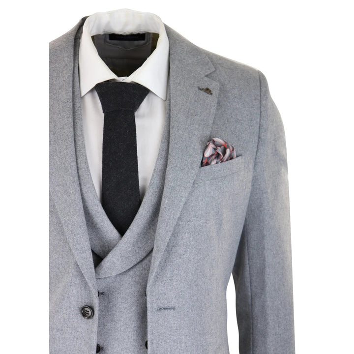 Men's Casual 3 Pieces Mens Suit Tweed Notch Lapel Tuxedos (Blazer+vest+Pants) mens event wear