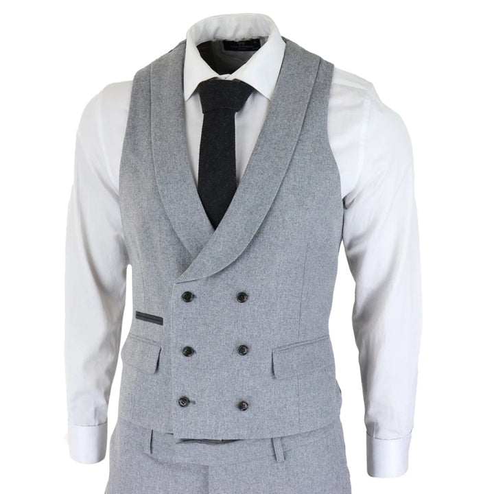 Men's Casual 3 Pieces Mens Suit Tweed Notch Lapel Tuxedos (Blazer+vest+Pants) mens event wear
