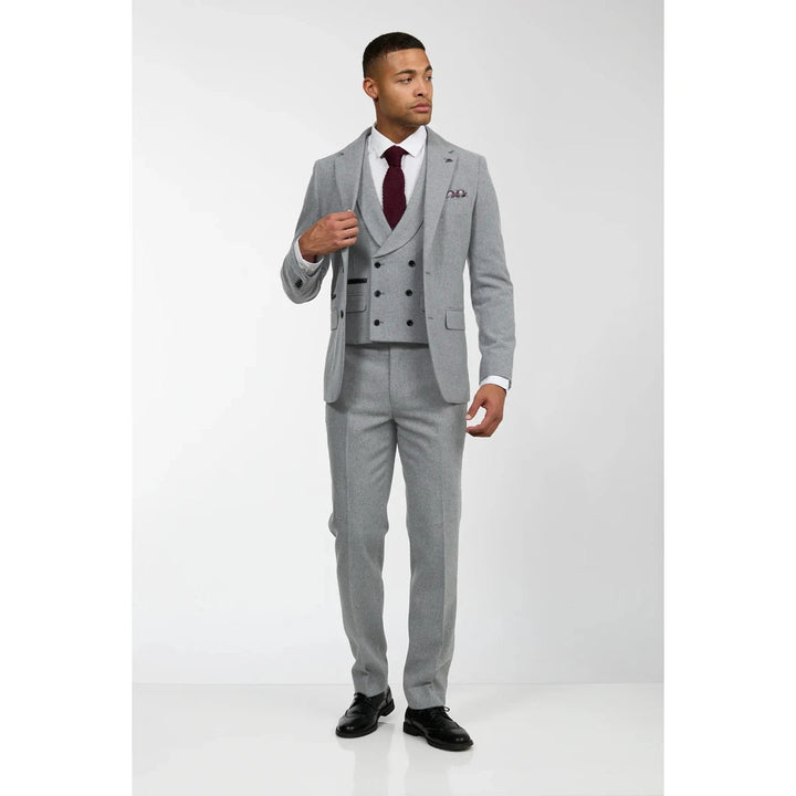 Men's Casual 3 Pieces Mens Suit Tweed Notch Lapel Tuxedos (Blazer+vest+Pants) mens event wear