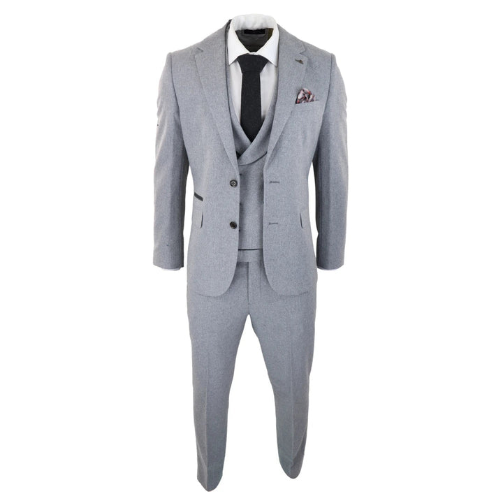 Men's Casual 3 Pieces Mens Suit Tweed Notch Lapel Tuxedos (Blazer+vest+Pants) mens event wear