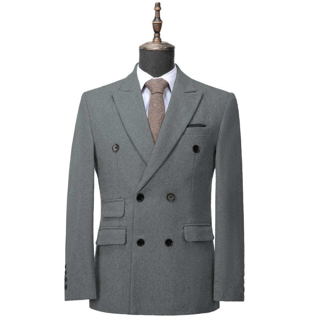 Men's Casual Tweed Notch Lapel Blazer mens event wear