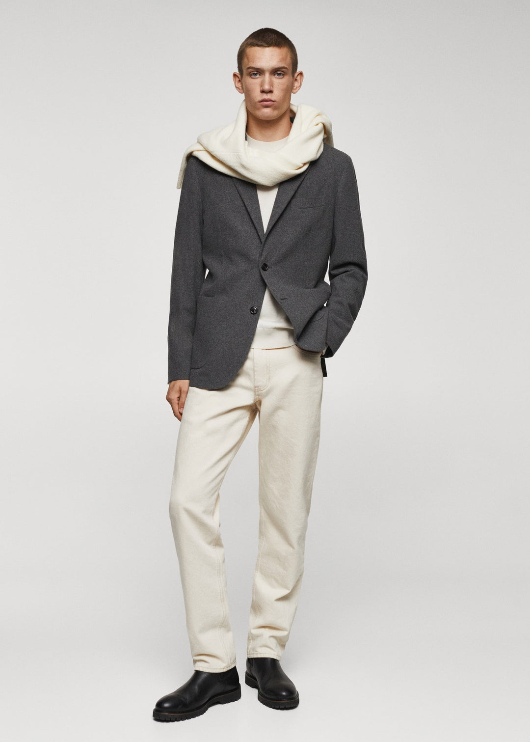 Men's Casual Tweed Notch Lapel Blazer mens event wear