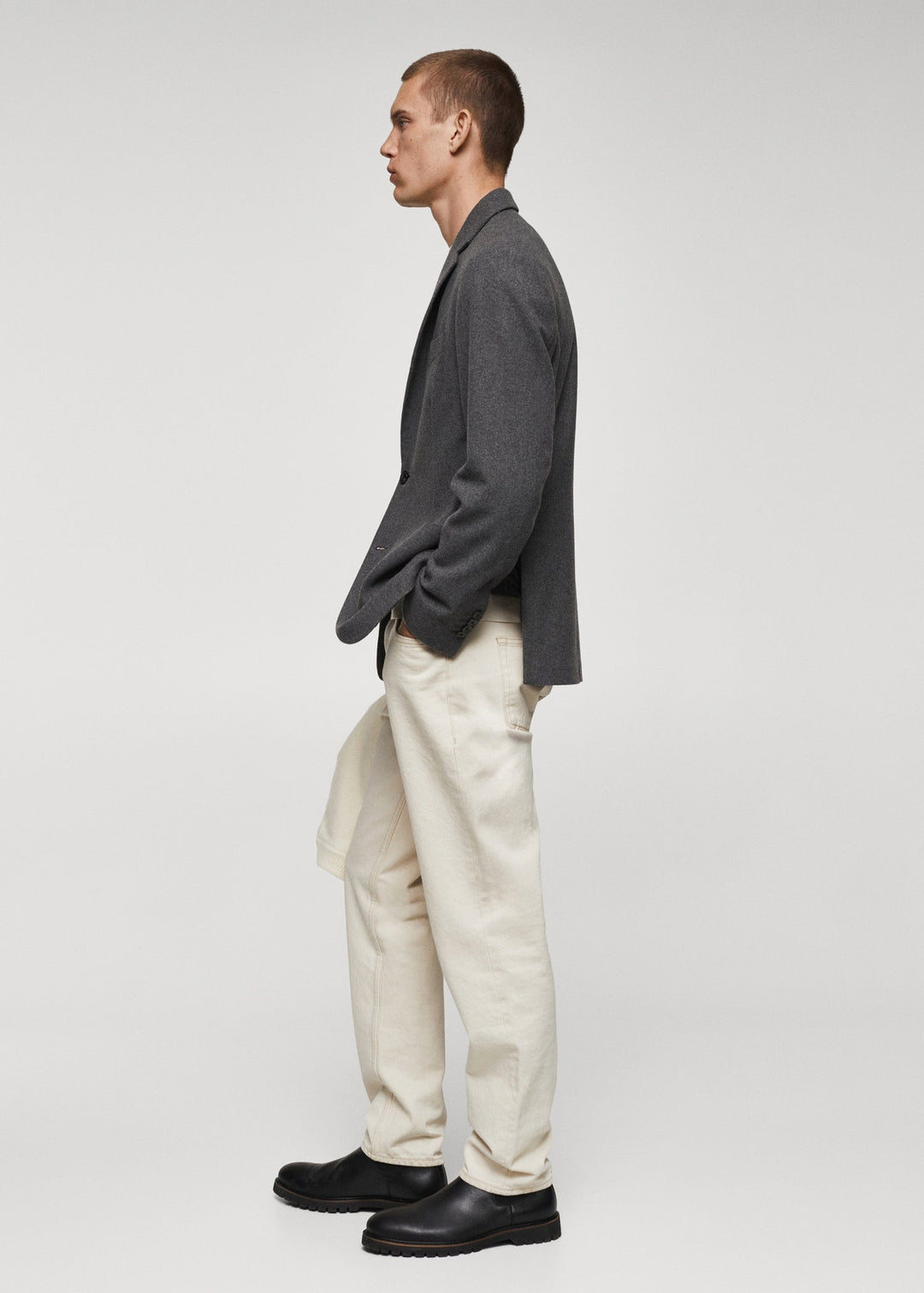 Men's Casual Tweed Notch Lapel Blazer mens event wear