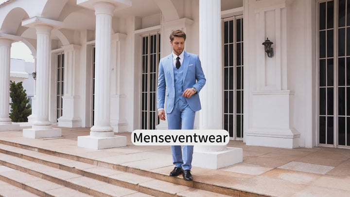 Fashion 3 Pieces Mens Suit Flat Notch Lapel Tuxedos (Blazer+vest+Pants)