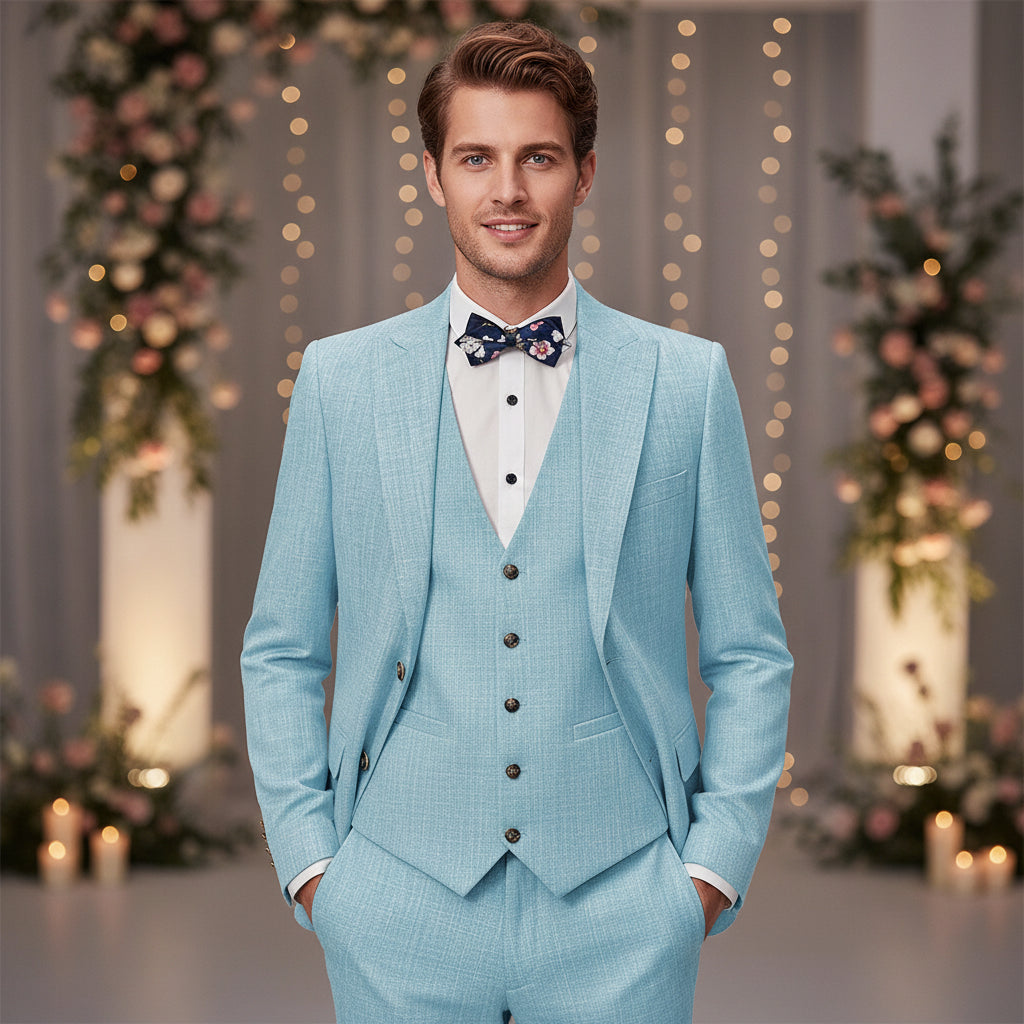 Cabernet Casual Men's 3 pieces Suit Wide Peak Lapel Flat Tuxedo CN498 main image 1