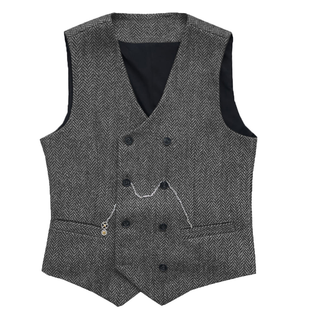 V neck deals double breasted waistcoat