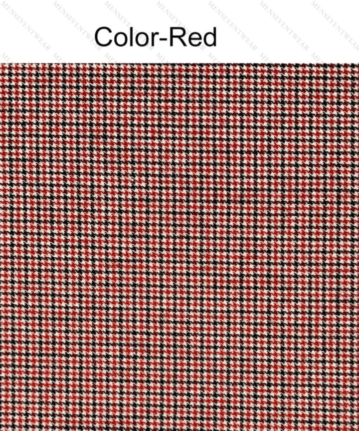 Fashion Men's 3 Pieces Houndstooth Notch Lapel Tuxedos (Blazer+vest+Pants) mens event wear