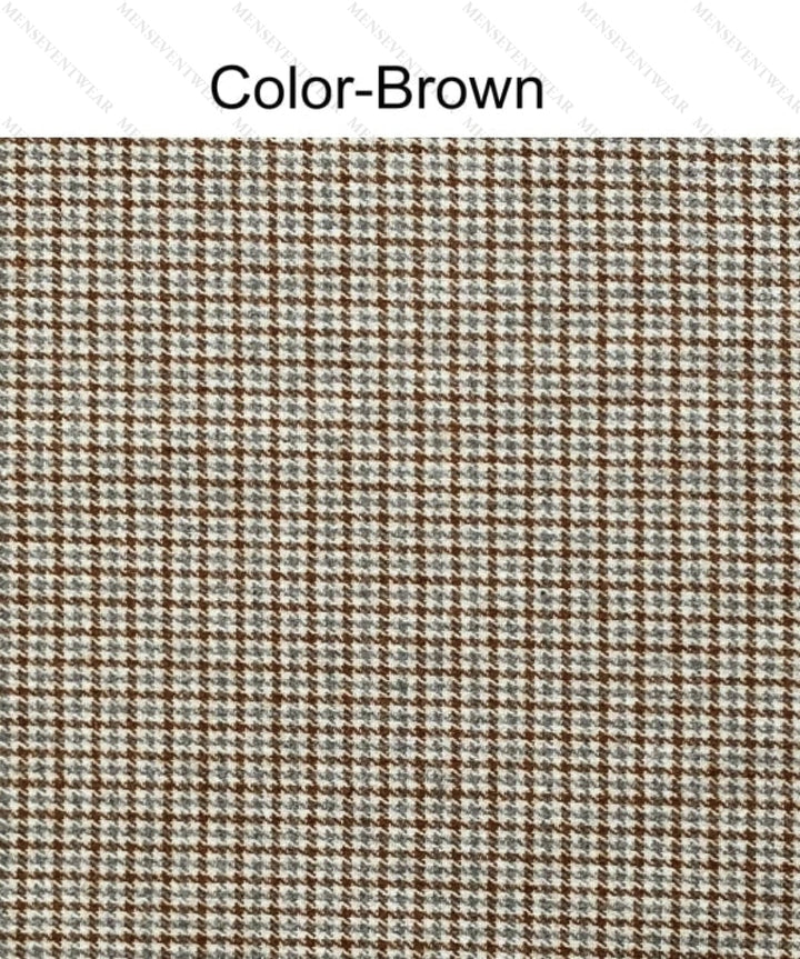 Fashion Men's 3 Pieces Houndstooth Notch Lapel Tuxedos (Blazer+vest+Pants) mens event wear