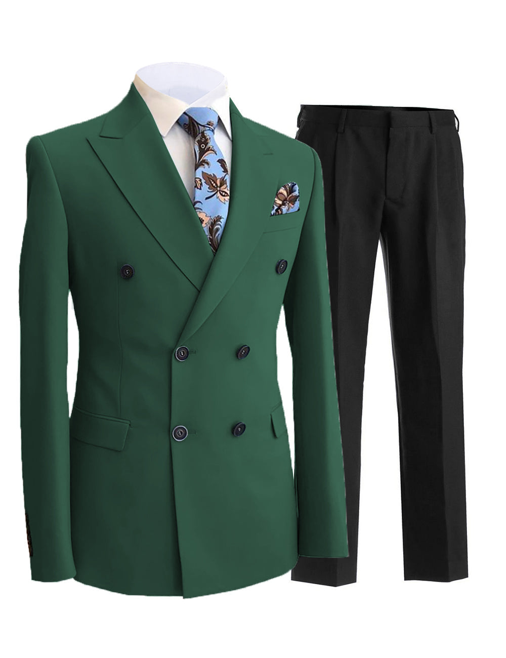 Formal Men's 2 Pieces Solid Slim Fit Peak Lapel Mens Suit (Blazer+Pants) mens event wear