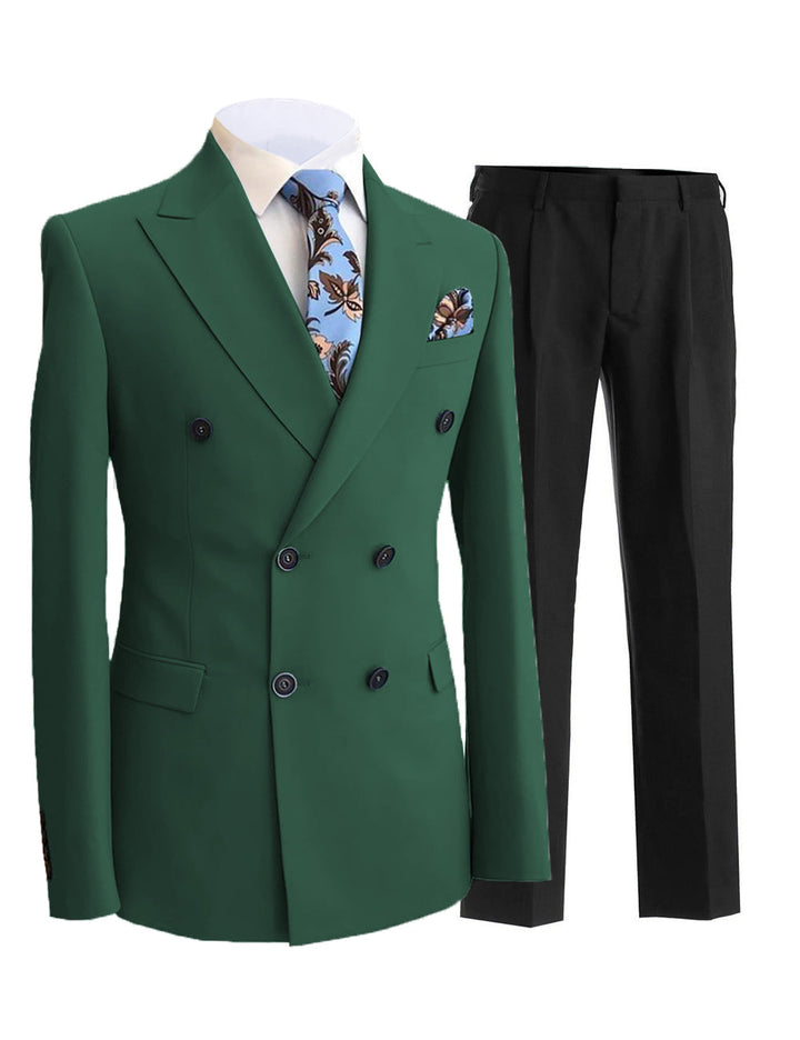 Formal Men's 2 Pieces Solid Slim Fit Peak Lapel Mens Suit (Blazer+Pants) mens event wear