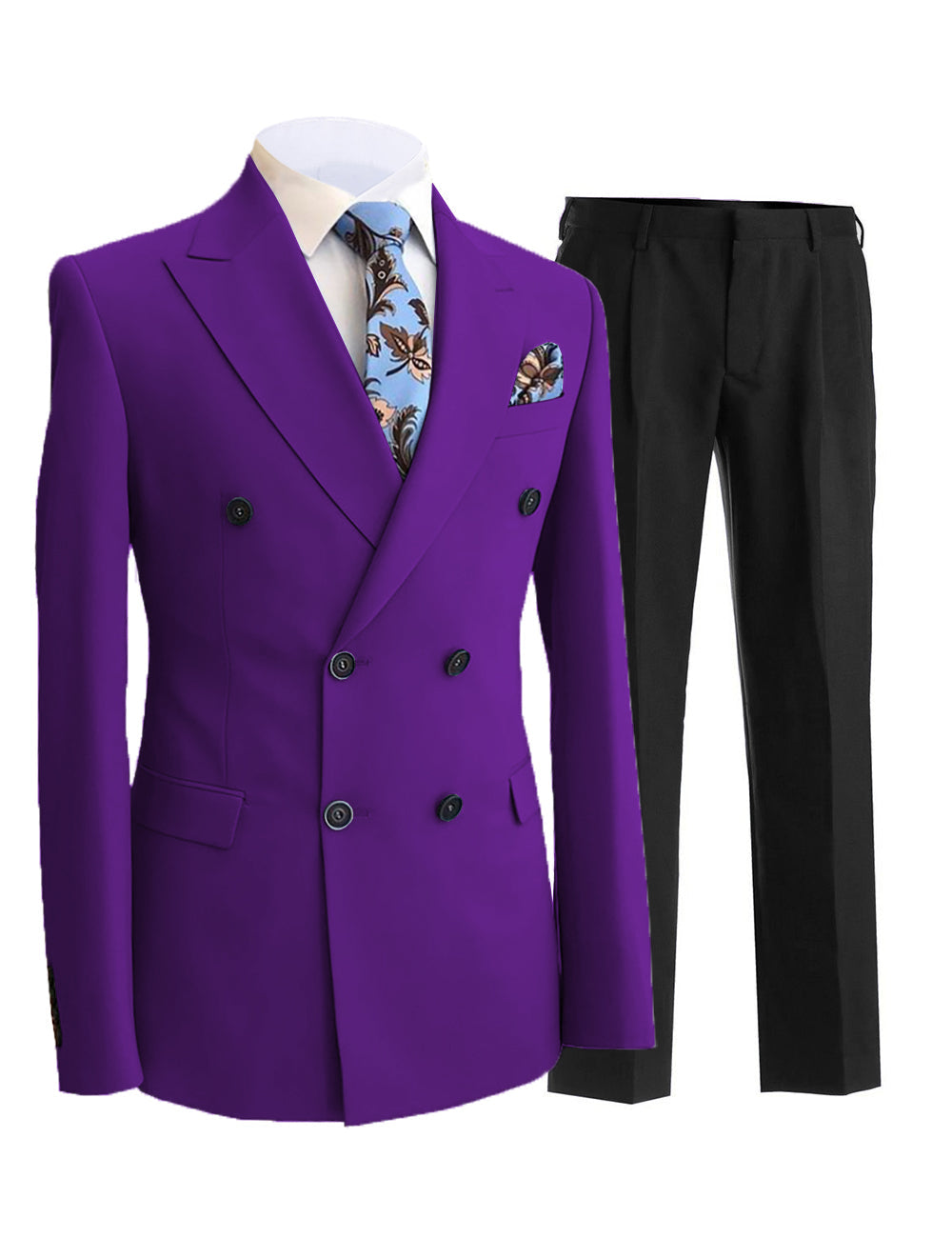 Formal Men's 2 Pieces Solid Slim Fit Peak Lapel Mens Suit (Blazer+Pants) mens event wear