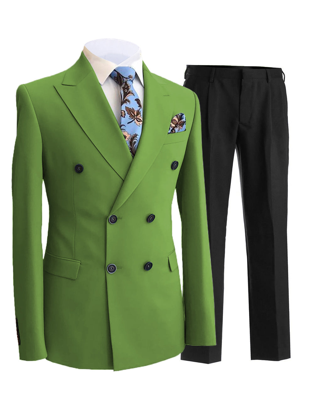 Formal Men's 2 Pieces Solid Slim Fit Peak Lapel Mens Suit (Blazer+Pants) mens event wear