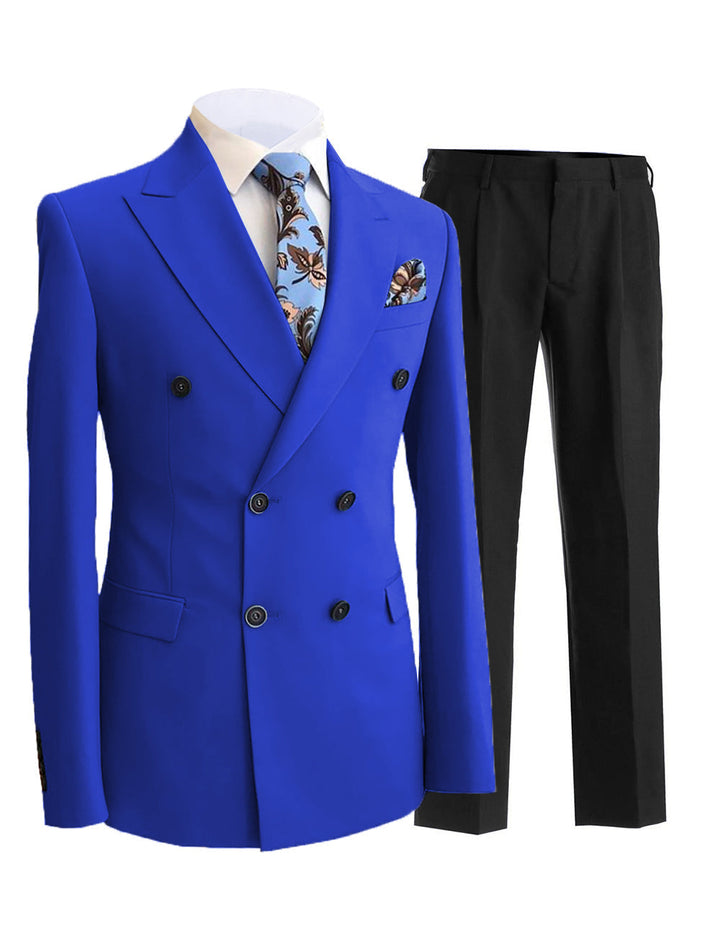 Formal Men's 2 Pieces Solid Slim Fit Peak Lapel Mens Suit (Blazer+Pants) mens event wear