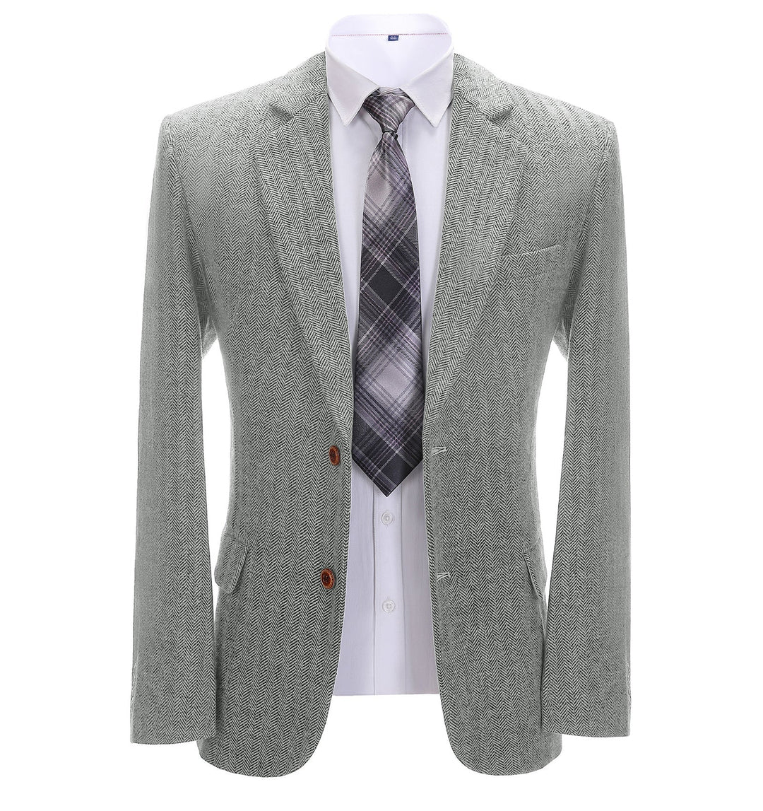Formal Men's Herringbone Notch Lapel Blazer Business Jacket mens event wear
