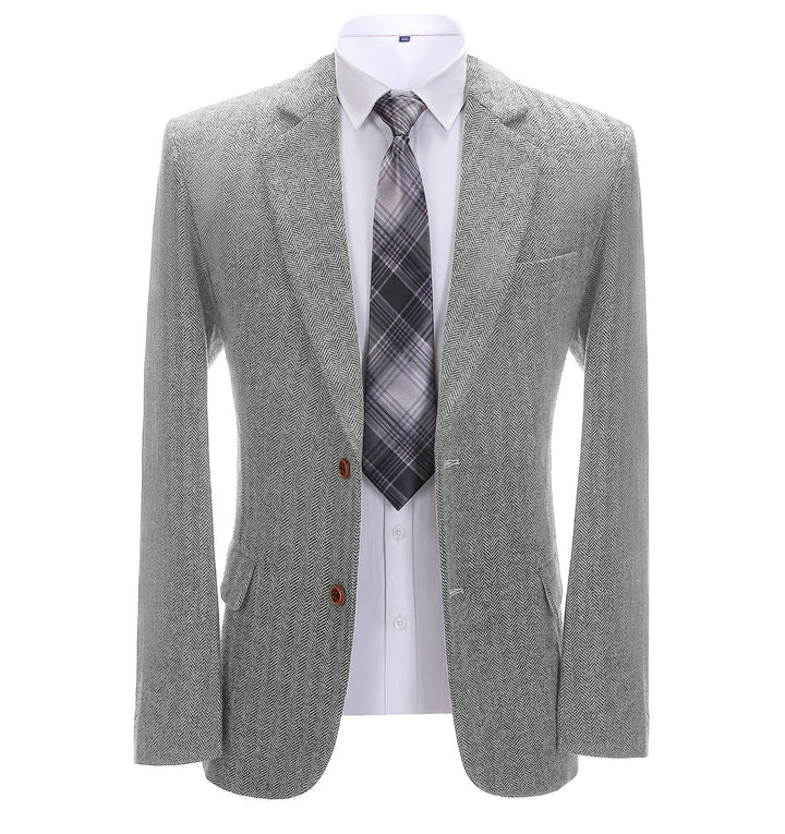 Formal Men's Herringbone Notch Lapel Blazer Business Jacket mens event wear