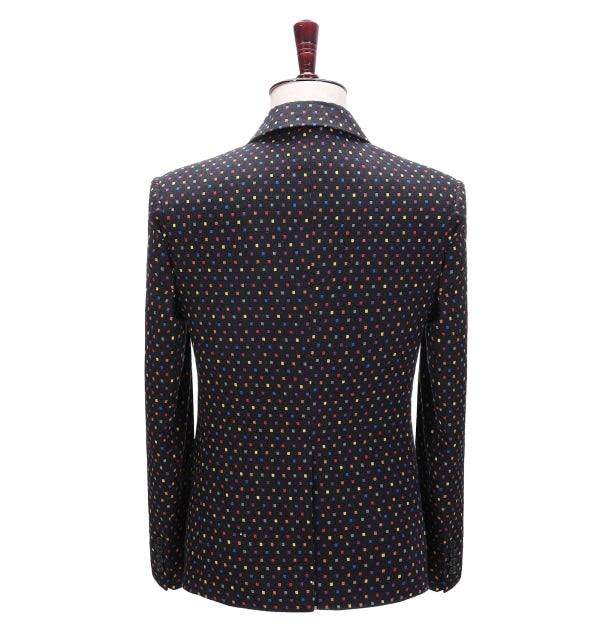 Formal Men's Houndstooth Notch Lapel Blazer mens event wear