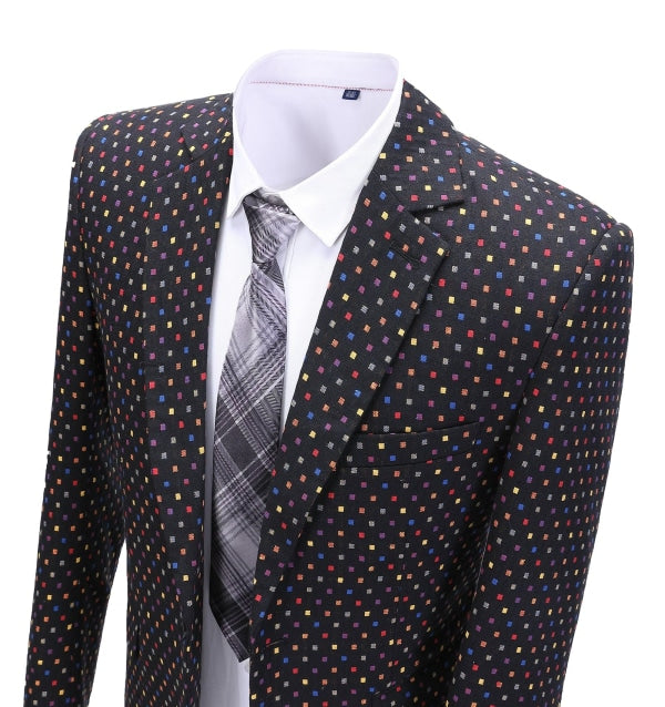 Formal Men's Houndstooth Notch Lapel Blazer mens event wear
