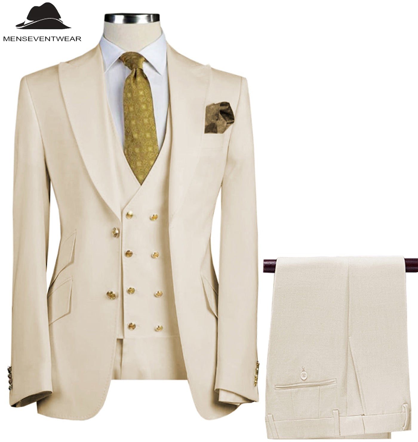 White and gold discount mens suit jacket