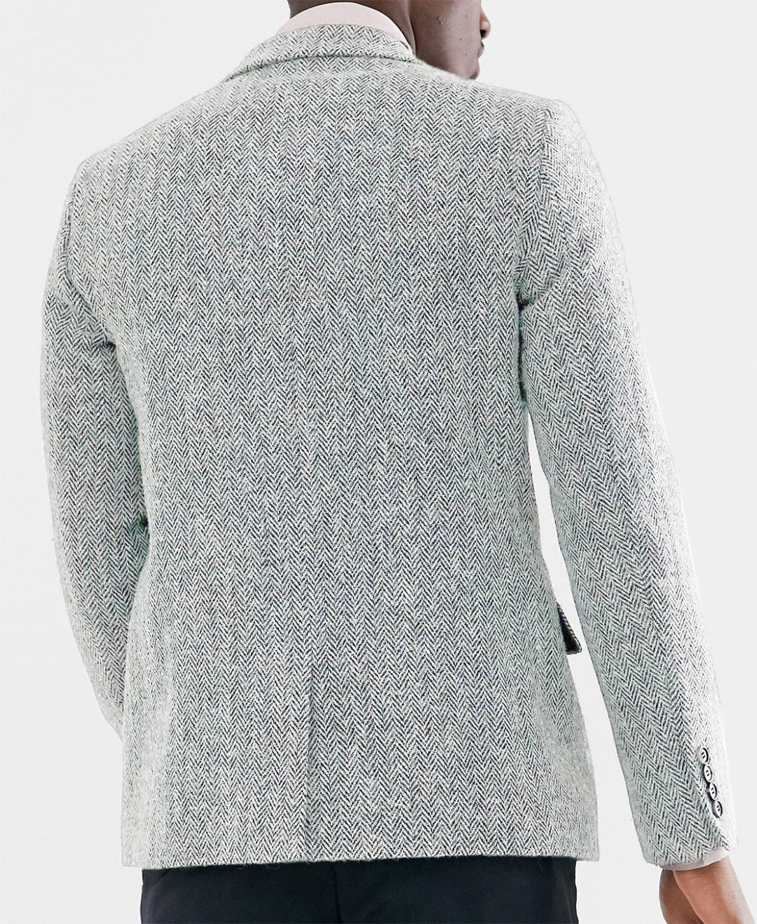 Formal Men's Wool Herringbone Notch Lapel Blazer mens event wear