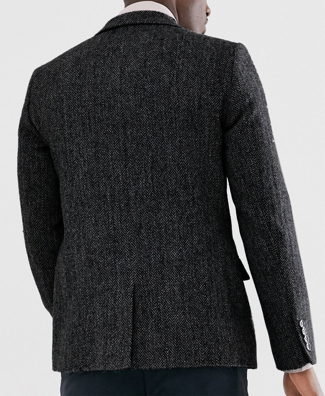 Formal Men's Wool Herringbone Notch Lapel Blazer mens event wear