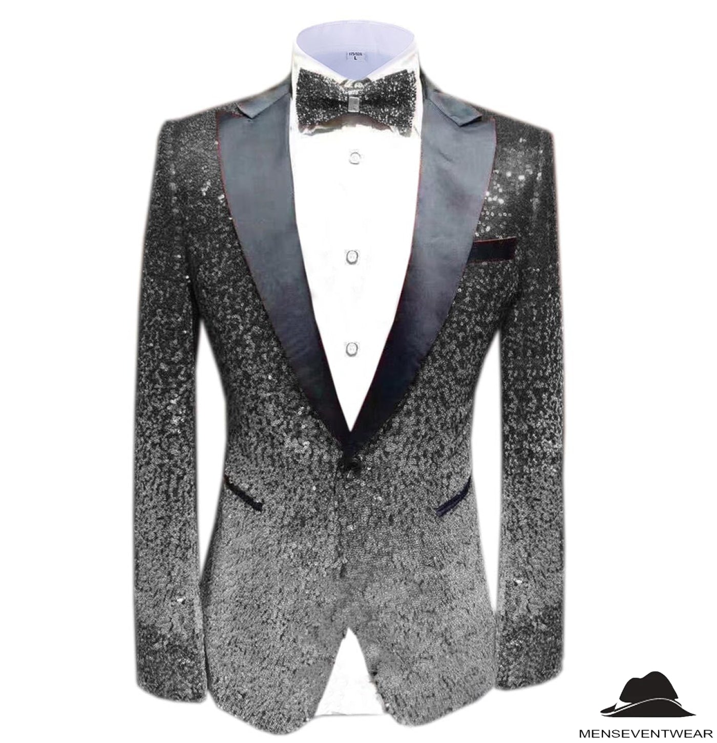 Silver Glitter Tuxedo Jacket