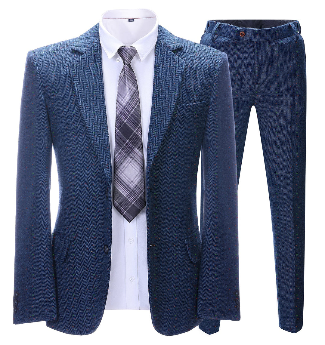 Men's Business 2 Pieces Formal Herringbone Notch Lapel Tuxedos for Wedding (Blazer+Pants) mens event wear