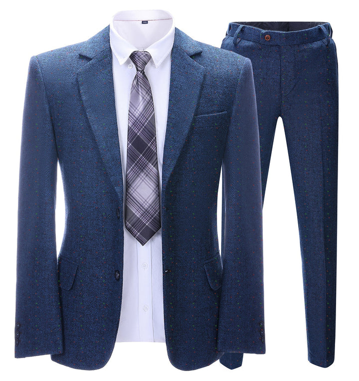 Men's Business 2 Pieces Formal Herringbone Notch Lapel Tuxedos for Wedding (Blazer+Pants) mens event wear