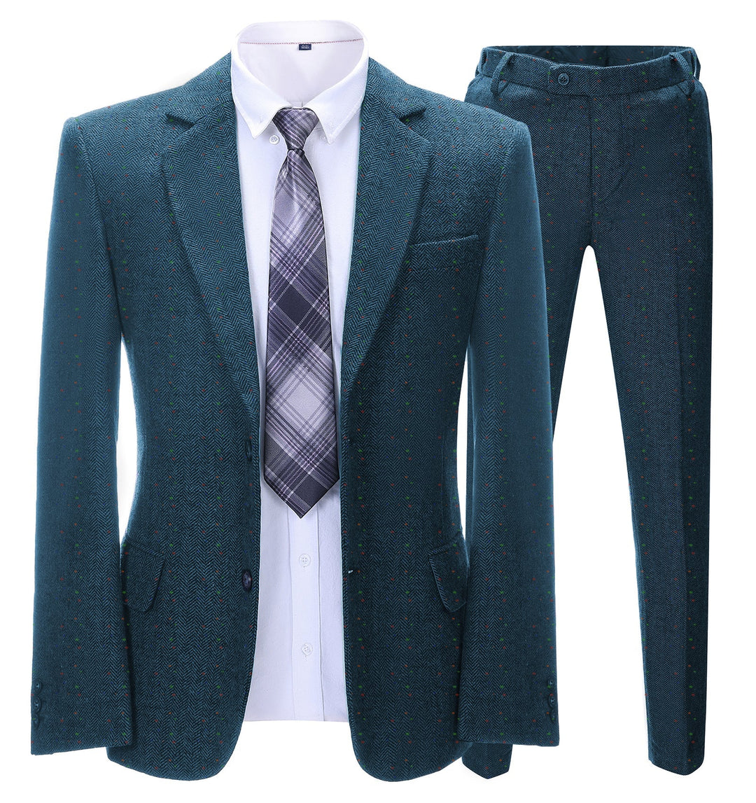 Men's Business 2 Pieces Formal Herringbone Notch Lapel Tuxedos for Wedding (Blazer+Pants) mens event wear