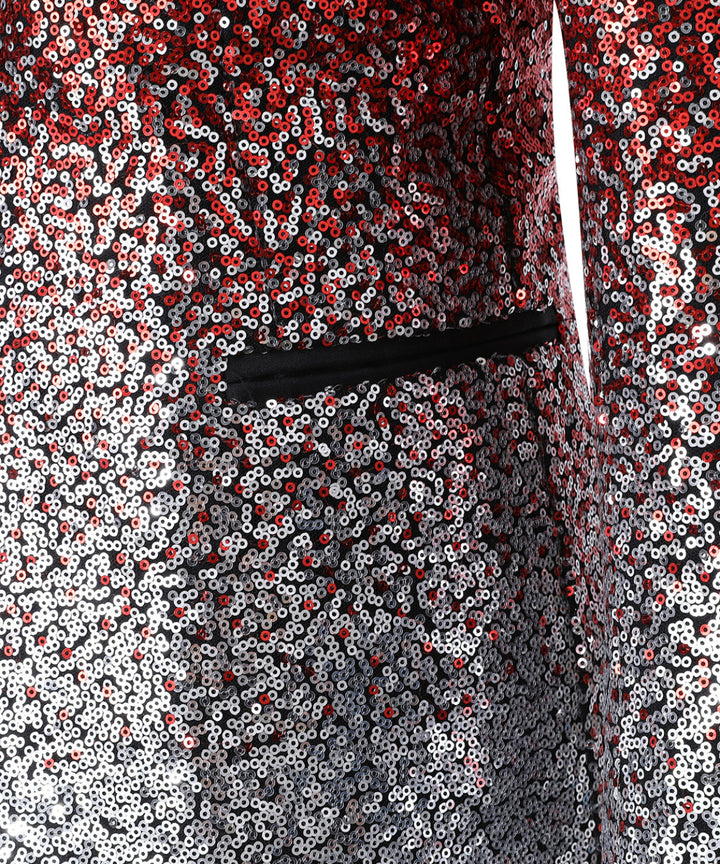 Men's Fashion Gradient Sequined Tuxedo Suit Peak lapel Men's Suit (Blazer + Vest + Pants) mens event wear