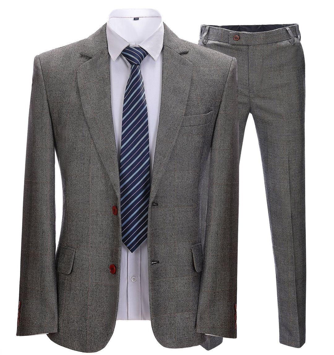 Mens Suit Business 2 Pieces Formal Grey Notch Lapel for Wedding (Blazer+Pants) mens event wear