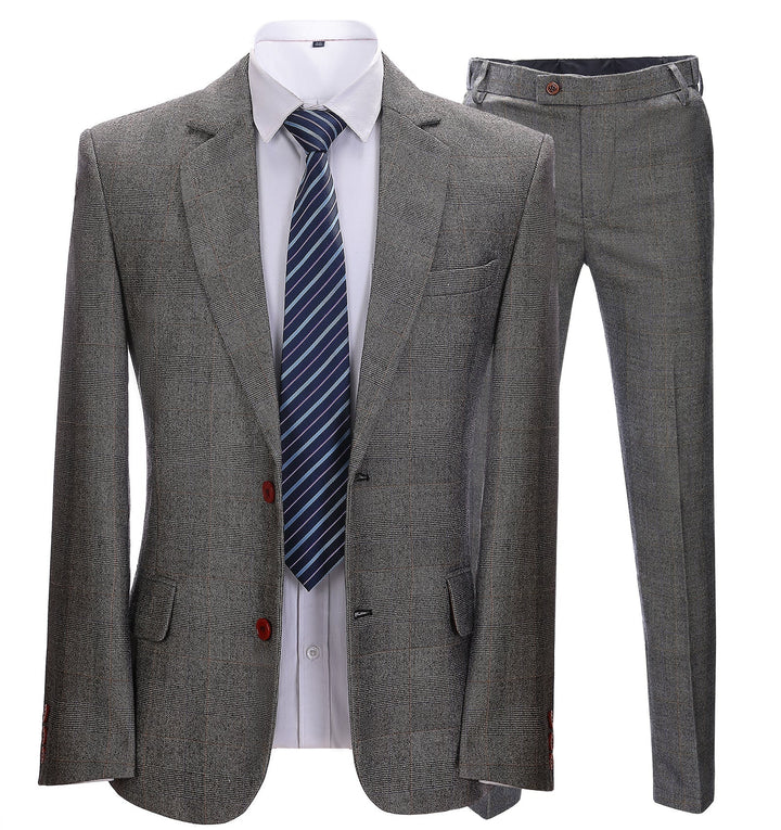 Mens Suit Business 2 Pieces Formal Grey Notch Lapel for Wedding (Blazer+Pants) mens event wear
