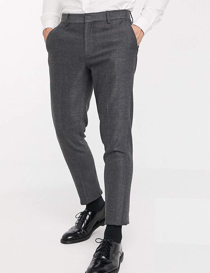 Vintage Classical 3 Pieces Mens Suit Herringbone Tweed Notch Lapel Tuxedos (Blazer+vest+Pants) mens event wear