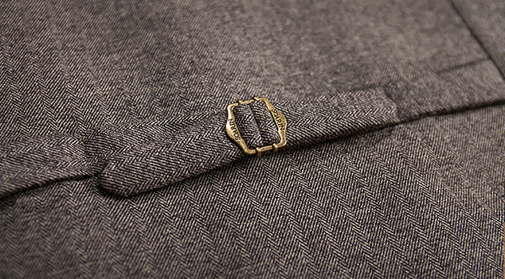 Vintage Classical Mens Slim Fit Tweed Herringbone V Neck Waistcoat mens event wear