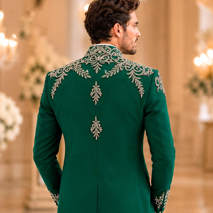 Luxury Mens Suit Shawl Lapel With Diamond 3 Pieces Suit