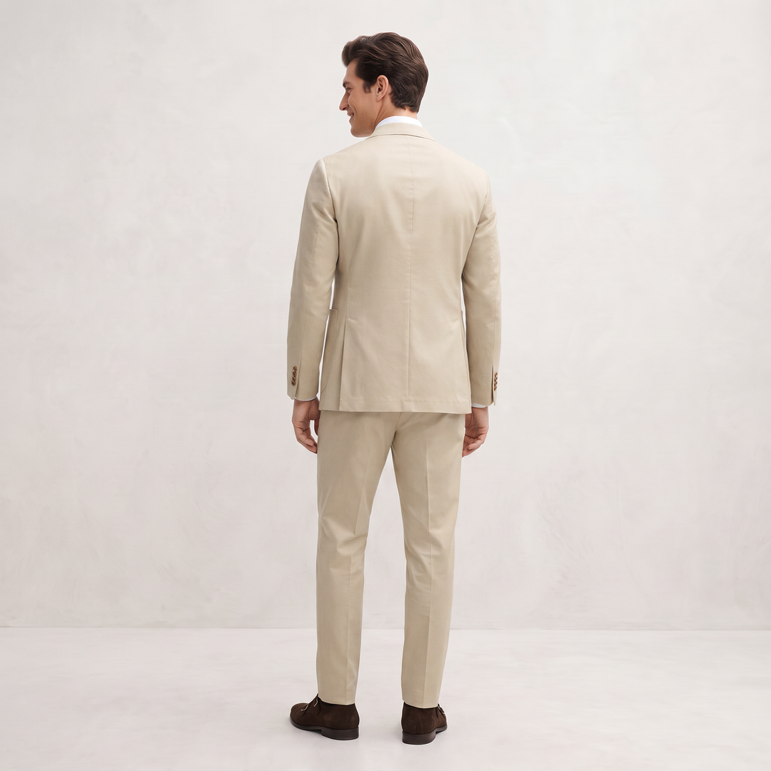 Menseventwear Formal 2 Pieces Mens Suit Flat Peak Lapel Suit For Wedding (Blazer+Pants)