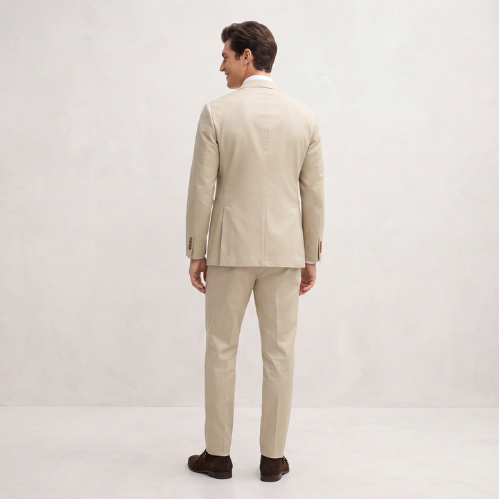 Menseventwear Formal 2 Pieces Mens Suit Flat Peak Lapel Suit For Wedding (Blazer+Pants)