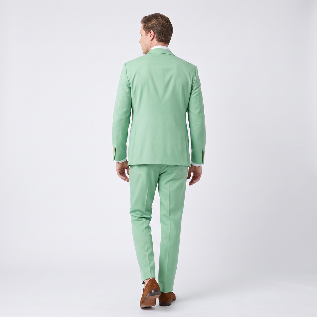 Menseventwear Formal 2 Pieces Mens Suit Flat Notch Lapel  Set (Blazer+Pants)