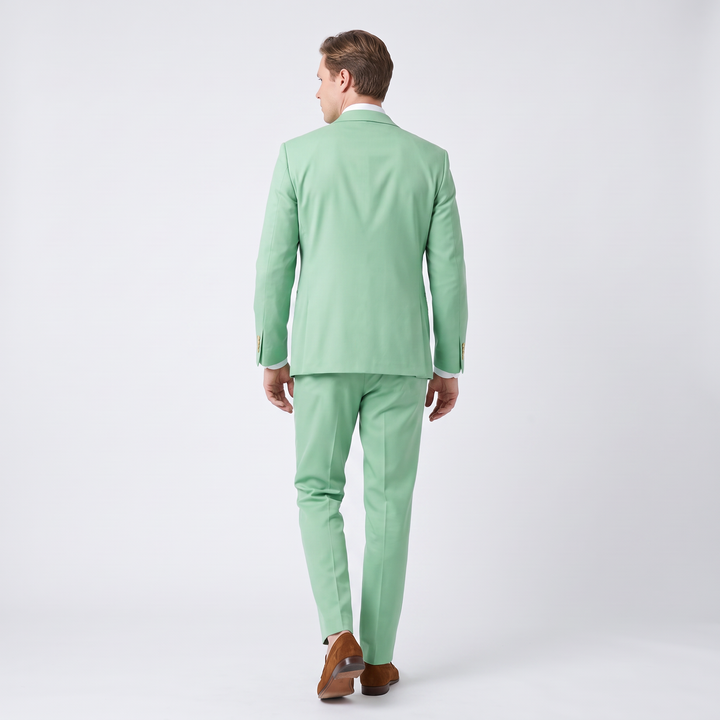 Menseventwear Formal 2 Pieces Mens Suit Flat Notch Lapel  Set (Blazer+Pants)